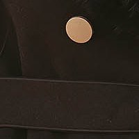 Szükített gyapjú nagykabát - fekete, eltávolítható műszőrme gallérral