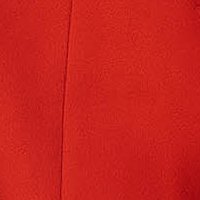 Piros szűkített szövetkabát gyapjúból szőrme gallérral