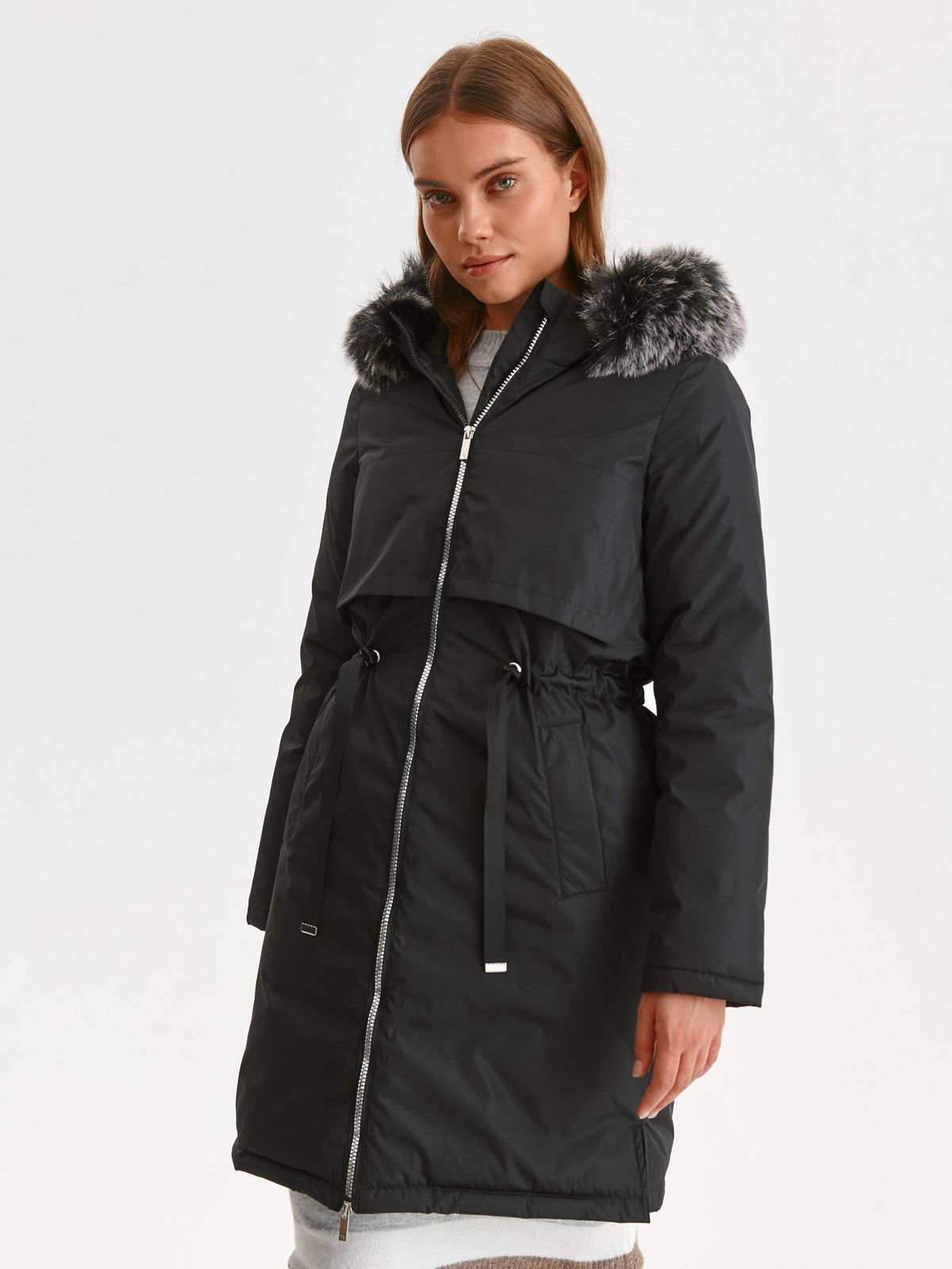 Black jacket from slicker tented midi