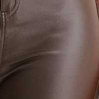 Brown trousers from ecological leather conical long