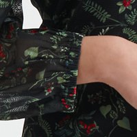 Fekete rövid muszlin harang ruha kerekített dekoltázssal