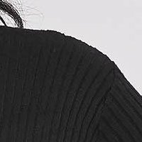 Fekete pamutból készült csíkozott anyagú szűk szabású pulóver