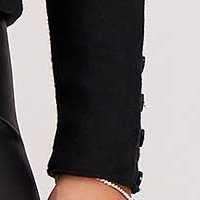 Black cotton sweater with loose fit and high collar - SunShine