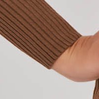 Rochie din tricot reiat maro scurta tip creion cu decupaje in material - SunShine