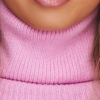 Lightpink sweater knitted loose fit high collar