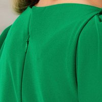 Rochie din material subtire verde midi cu un croi mulat si accesoriu tip curea - PrettyGirl