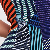 Rövid texturált krepp harang ruha absztrakt mintával - StarShinerS