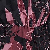 Midi muszlin virágmintás ruha harang alakú gumirozott derékrésszel - StarShinerS