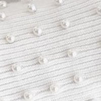 Pulover din tricot alb cu croi larg si aplicatii cu perle - Top Secret