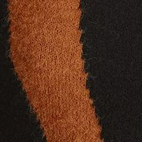Fekete midi ceruza oldalt felsliccelt kötött ruha bolyhos anyagból