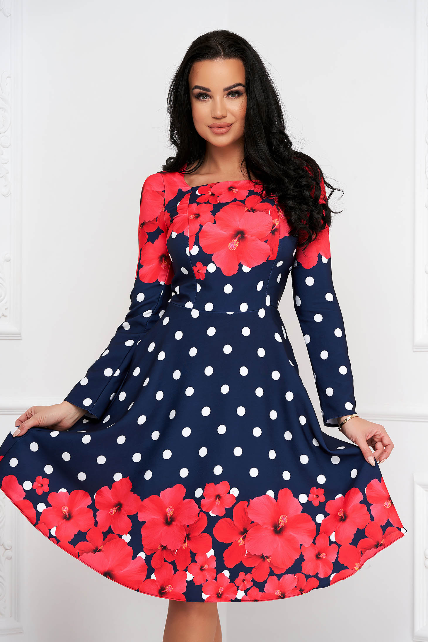 - StarShinerS dress elastic cloth midi cloche