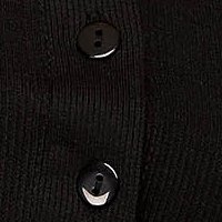Bluza dama din bumbac reiat neagra mulata accesorizata cu nasturi si volanase - SunShine