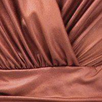 Brown Faux Leather Short Pencil Dress - PrettyGirl