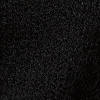 Pulover din tricot negru lung cu croi larg si maneci decupate cu aplicatii cu dantela si paiete - SunShine