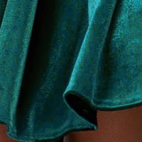 Sötétzöld rövid harang ruha bársonyból kerekített dekoltázssal - StarShinerS