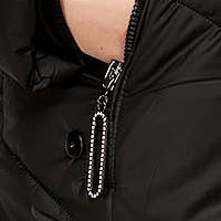 Black jacket from slicker straight with zipper details pockets