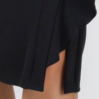 Black skirt slightly elastic fabric pencil pleats of material with ruffle details