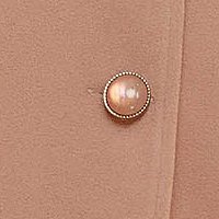 Powder pink coat tented cloth high collar lateral pockets