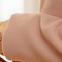Powder pink coat tented cloth high collar lateral pockets