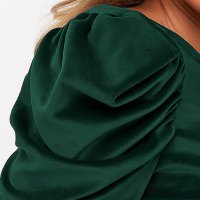 Dirty green women`s blouse velvet tented high shoulders - StarShinerS