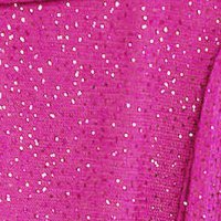 Rochie din georgette roz midi in clos cu elastic in talie cu aplicatii cu sclipici - StarShinerS