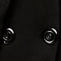 Palton din lana negru cambrat cu gluga detasabila accesorizat cu blana ecologica - SunShine