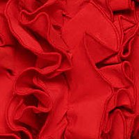 Női ing piros pamutból készült szűkített fodros bross kiegészítővel