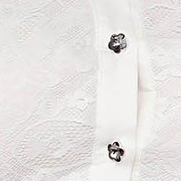 Női ing ivoire pamutból készült szűkített csipke díszítéssel