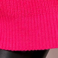 Pink sweater knitted loose fit high collar