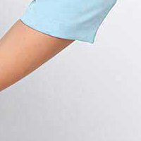 Light Blue Short Clos Dress made of slightly elastic fabric with puffed shoulders - StarShinerS