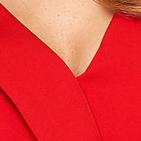 Piros midi ceruza ruha enyhén rugalmas szövetből bross kiegészítővel - StarShinerS