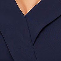 Dark blue dress slightly elastic fabric midi cloche wrap over front - StarShinerS