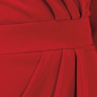 Red Pencil-style Wrap Dress made of slightly elastic fabric - PrettyGirl