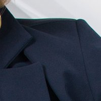 Navy blue blazer made from slightly stretchy fabric with a fitted cut - PrettyGirl