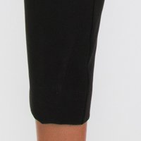 Black Tapered High-Waisted Trousers Made from Slightly Elastic Fabric - PrettyGirl