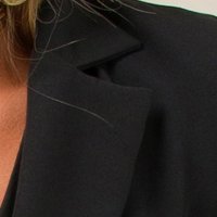 Black slightly elastic fabric jacket with a fitted cut - PrettyGirl