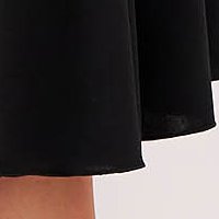Black crepe skirt with elastic waist in flared style - StarShinerS