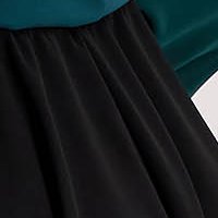 Fekete midi krepp harang alakú szoknya gumirozott derékrésszel - StarShinerS