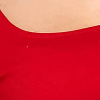 Bluza dama din crep rosie mulata cu maneci bufante - StarShinerS