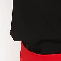 Ladies' blouse in black crepe, fitted with puffed sleeves - StarShinerS