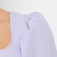 Bluza dama din crep lila mulata cu maneci bufante - StarShinerS