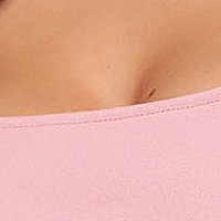 Bluza dama din crep roz-pudra mulata cu maneci bufante - StarShinerS