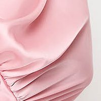 Bluza dama din satin roz-deschis cu croi larg si nasturi decorativi la mansete - StarShinerS