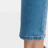Blue trousers denim conical medium waist with crystal embellished details