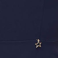 Navy Blue Sleeveless Pencil Dress made of slightly elastic fabric - StarShinerS