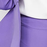High-Waisted Tapered Purple Stretch Fabric Trousers - StarShinerS