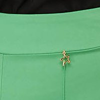 High-waisted Tapered Trousers in Light Green Stretch Fabric - StarShinerS