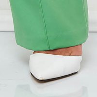 High-waisted flared trousers in light green slightly elastic fabric - StarShinerS