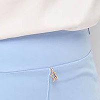 Light Blue High Waisted Flared Long Trousers made of Slightly Stretchy Fabric - StarShinerS