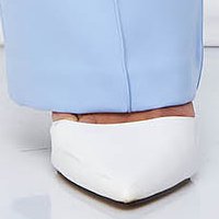 Pantaloni din stofa usor elastica albastru-deschis lungi evazati cu talie inalta - StarShinerS